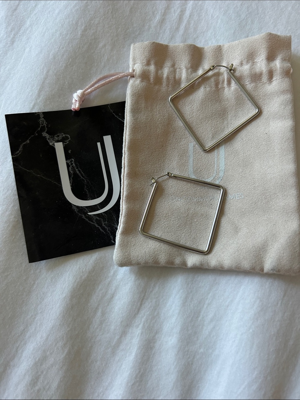 Uncommon James Silver Square Hoop Earrings